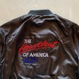 画像2: 【XL】80s USA製 シボレー ハートビート 刺繍入り ナイロンサテンジャケット ブラック 黒■ビンテージ オールド アメリカ古着 企業 アメ車