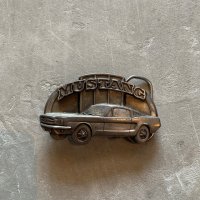 【5.2cm×8.5cm】90s USA製 FORD マスタング ベルトバックル■ビンテージ アンティーク オールド アメリカ雑貨 アメ車 マッスルカー