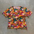 画像1: 【Ladies】西ドイツ製 BLICKLES 総柄 プリントTシャツ オレンジ■ビンテージ オールド レトロ ヨーロッパ古着 (1)