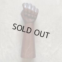 【36cm】特大 ウッド フィグサイン ハンドサイン オブジェ■ビンテージ アンティーク レトロ アメリカ雑貨 拳 手 木製 木彫り アート