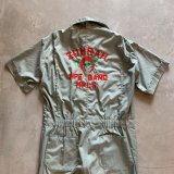 【42 W36】70s Walls フリーメイソン シュライン チェーン刺繍 半袖 オールインワン ツナギ■ビンテージ オールド アメリカ古着 秘密結社