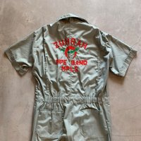 【42 W36】70s Walls フリーメイソン シュライン チェーン刺繍 半袖 オールインワン ツナギ■ビンテージ オールド アメリカ古着 秘密結社