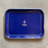 【26.3cm×35.0cm】アンカーマーク スチールトレイ ネイビー■ビンテージ アンティーク レトロ アメリカ雑貨 マリン USN No.2