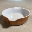 画像6: 【15.6cm】USA製 PYREX ミルクガラス キャセロール ペイント入り 茶色■ビンテージ アンティーク アメリカ雑貨 オールドパイレックス
