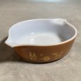 画像4: 【15.6cm】USA製 PYREX ミルクガラス キャセロール ペイント入り 茶色■ビンテージ アンティーク アメリカ雑貨 オールドパイレックス