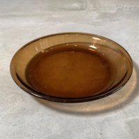【23.4cm】USA製 Fire-King プレート アンバー■ビンテージ アンティーク レトロ アメリカ雑貨 ファイヤーキング 60s/70s