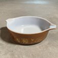 画像5: 【15.6cm】USA製 PYREX ミルクガラス キャセロール ペイント入り 茶色■ビンテージ アンティーク アメリカ雑貨 オールドパイレックス