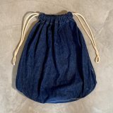 【72cm×62cm】40s US ARMY NAVY デニム ランドリーバッグ インディゴ 濃紺■ビンテージ アメリカ古着 ミリタリー バラックバッグ Mo.2