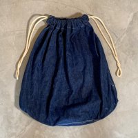 【72cm×62cm】40s US ARMY NAVY デニム ランドリーバッグ インディゴ 濃紺■ビンテージ アメリカ古着 ミリタリー バラックバッグ Mo.2