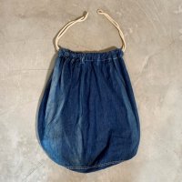 【70cm×62cm】40s US ARMY NAVY デニム ランドリーバッグ インディゴ■ビンテージ アメリカ古着 ミリタリー バラックバッグ Mo.1