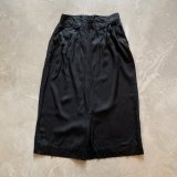 【W27】50s-60s UNKNOWN レーヨンスカート ブラック 黒無地■ビンテージ オールド レトロ レディース アメリカ古着 ウエスタン