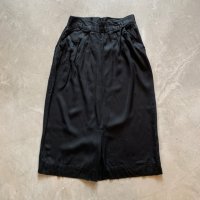 【W27】50s-60s UNKNOWN レーヨンスカート ブラック 黒無地■ビンテージ オールド レトロ レディース アメリカ古着 ウエスタン