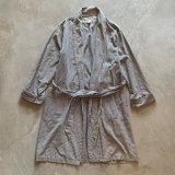 【M】CLUB MONACO コットン ショールカラーガウン 白黒ギンガムチェック■ビンテージ オールド レトロ アメリカ古着 ロングコート ローブ