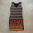 画像1: 【Ladies】インド コットン 刺繍 ミラーワーク ワンピース チュニック 黒■ビンテージ レトロ アメリカ古着 レディース エスニック (1)