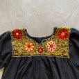 画像2: 【Ladies】コットン 刺繍ワンピース チュニック ブラック 黒■ビンテージ レトロ アメリカ古着 花柄 レディース フォークロア メキシコ