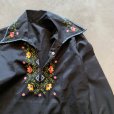 画像6: 【Ladies】UNKNOWN 刺繍入り プルオーバー 長袖シャツ ブラック 黒■ビンテージ レトロ ヨーロッパ古着 ユーロ レディース フォークロア