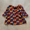 画像1: 【Ladies】アフリカンバティック 長袖チュニック 総柄■ビンテージ レトロ アメリカ古着 レディース エスニック ビッグサイズ 衣装 (1)