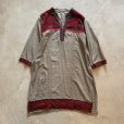 画像1: 【Ladies】インド製 コットン 刺繍ワンピース チュニック グレー■ビンテージ レトロ アメリカ古着 花柄 レディース エスニック (1)