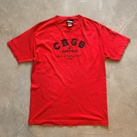 【L】2000s CBGB プリントTシャツ レッド 赤■ビンテージ オールド アメリカ古着 ニューヨークパンク バンドT ラモーンズ
