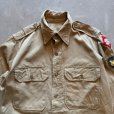 画像2: 【S/M】50s 米軍実物 マチ付き チノクロス 長袖シャツ カーキ■ビンテージ オールド アメリカ古着 ミリタリー US ARMY ワッペン付き