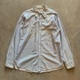 画像1: 【M】50s-60s UTICA マチ付き 長袖シャツ 青白ストライプ■ビンテージ オールド レトロ アメリカ古着 オールコットン (1)