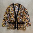 画像1: 【Ladies】70s JC Penney 長袖シャツ カーディガン 蝶々×花 総柄■ビンテージ レトロ アメリカ古着 ユーロ レディース (1)