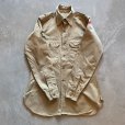 画像7: 【S/M】50s 米軍実物 マチ付き チノクロス 長袖シャツ カーキ■ビンテージ オールド アメリカ古着 ミリタリー US ARMY ワッペン付き