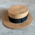 画像1: 【55cm】JAPAN VINTAGE「NEW STYLE」カンカン帽■ビンテージ アンティーク オールド 大正 昭和レトロ 古着 麦わら帽子 ハット (1)