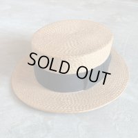 【55cm】JAPAN VINTAGE「NEW STYLE」カンカン帽■ビンテージ アンティーク オールド 大正 昭和レトロ 古着 麦わら帽子 ハット