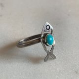 【13号】魚モチーフ シルバーリング■ビンテージ アンティーク 指輪 ジュエリー アクセサリー インディアン ネイティブアメリカン