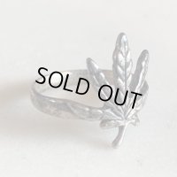【15号-16号】925刻印 マリファナモチーフ シルバーリング■ビンテージ アンティーク ジュエリー 指輪 アクセサリー No.1