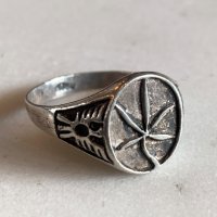 【22号】925刻印 マリファナモチーフ シルバーリング■ビンテージ アンティーク ジュエリー 指輪 アクセサリー サンダーバード No.2