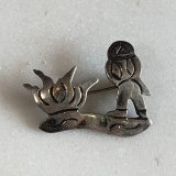 【2.3cm×3.1cm】925刻印 メキシコ製 シルバーピンズ■ビンテージ アンティーク ピンバッチ ブローチ メキシカン ソンブレロ