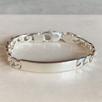 【19.8cm】925刻印 IDブレス シルバーブレスレット■ビンテージ アンティーク アクセサリー レトロ チェーンブレス