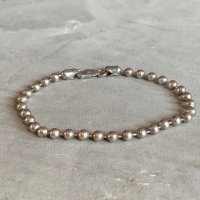 【23.2cm】ITALY刻印 925 ボールチェーン シルバーブレスレット■ビンテージ アンティーク アクセサリー レトロ イタリア製 ヨーロッパ
