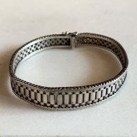 【19.5cm】835刻印 ロック式 シルバーブレスレット■ビンテージ アンティーク アクセサリー レトロ ヨーロッパ