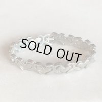 【16.0cm】メキシコ製 925刻印 ハートモチーフ シルバーブレスレット■ビンテージ アンティーク アクセサリー レトロ レディース