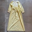 画像1: 【Ladies】70s USA製 Suzy Star 長袖ロングワンピース イエロー 薄黄色■ビンテージ レトロ アメリカ古着 レディース レース (1)