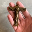 画像6: 【7.8cm×6.4cm】キリストモチーフ 十字架 磔 ブラス ウォールデコ■ビンテージ アンティーク ヨーロッパ雑貨 チェーン クロス 真鍮