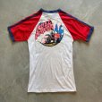 画像1: 【Ladies】80s Knit Classic バックプリント ラグランTシャツ 白赤■ビンテージ オールド アメリカ古着 レディース シングルステッチ (1)
