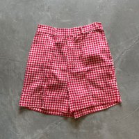 【W27】PADDLE and SADLE キュロット ショートパンツ 赤白 総柄■ビンテージ オールド アメリカ古着 レディース ショーツ 60s/70s