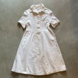 画像1: 【Ladies】UNKNOWN コットン×メッシュ 半袖ロングワンピース 白■ビンテージ オールド レトロ ヨーロッパ古着 レディース (1)