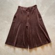 画像1: 【W26】70s UNKNOWN パイル地 キュロット ショートパンツ ブラウン 茶色■ビンテージ オールド アメリカ古着 レディース ショーツ (1)