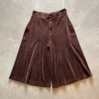 【W26】70s UNKNOWN パイル地 キュロット ショートパンツ ブラウン 茶色■ビンテージ オールド アメリカ古着 レディース ショーツ