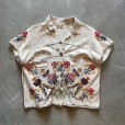 画像4: 【Ladies】ハンドメイド 刺繍 半袖シャツ 白■ビンテージ レトロ アメリカ古着 レディース エスニック クロスステッチ ボヘミアン