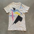 画像1: 【Ladies】ボロ 80s UNKNOWN アート プリントTシャツ 白■ビンテージ オールド アメリカ古着 レディース シングルステッチ (1)
