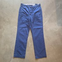 【W33】Polo Ralph Lauren ノータック コットン チノパンツ ブルー 青系■アメリカ古着 ポロラルフローレン