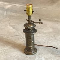 【29cm】コーヒーミルモチーフ ブラス スタンドライト■ビンテージ アンティーク レトロ アメリカ雑貨 デスクライト 真鍮 照明