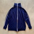 画像1: 【XL】80s USA製 ACTIVEWEAR アクリル フルジップ ジャージトップス ネイビー■ビンテージ オールド アメリカ古着 トラックジャケット (1)