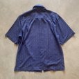 画像2: 【M/L】Jamaica Jaxx ボックス 半袖シルクシャツ ブルー 青 総柄■ビンテージ オールド アメリカ古着 開襟 オープンカラー